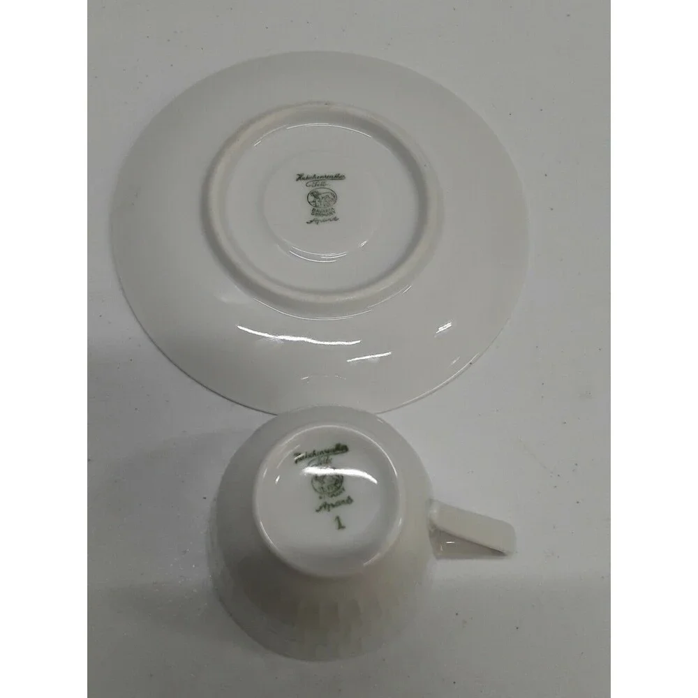 Vtg Hutschenreuther Selb LHS Bavaria Germany APART Demitasse Cup Saucer White